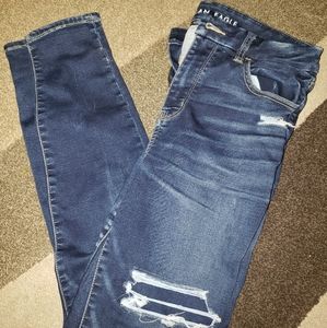 Curvy hi rise jeggings distressed